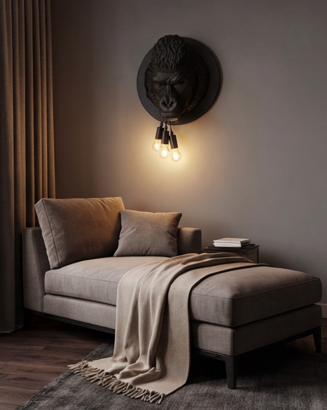 Gorilla Head Wall Light 