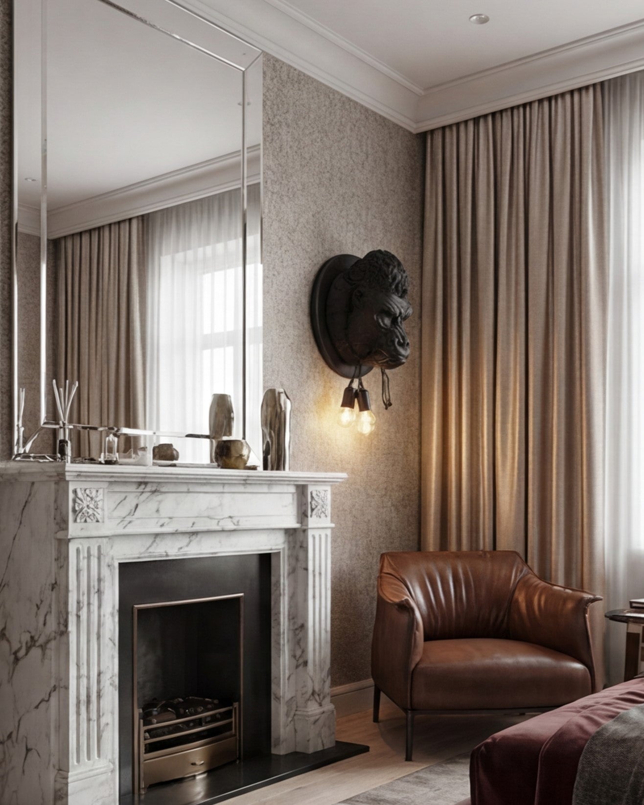 Gorilla Head Wall Light 