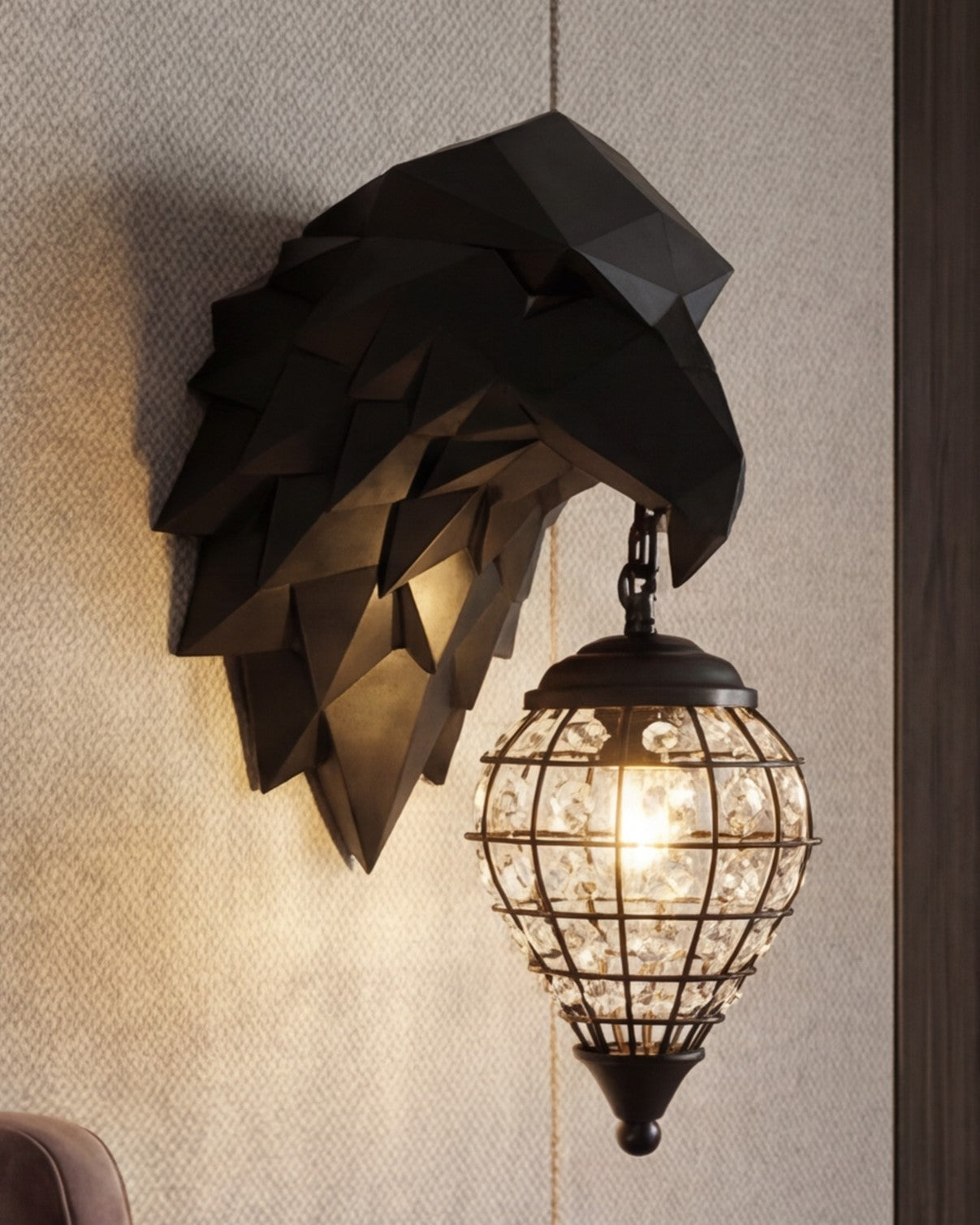 Eagle Head Wall Light 