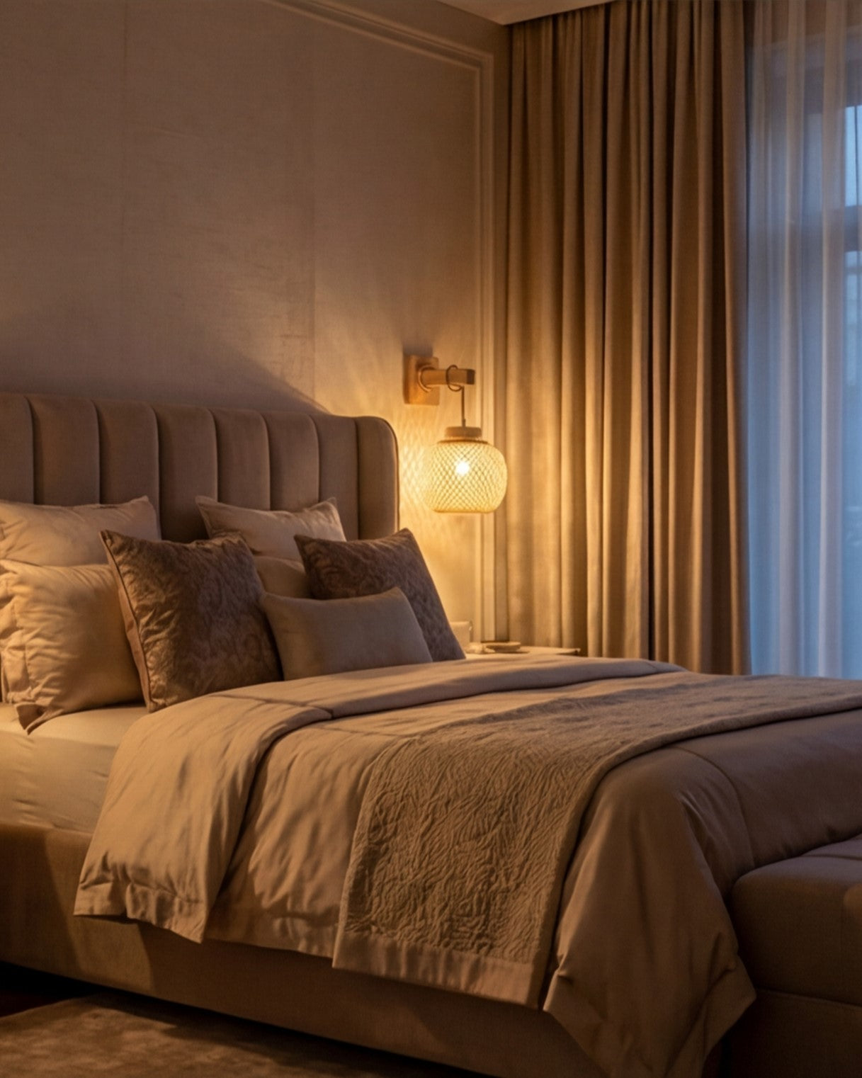 Wooden Basket Wall Light 