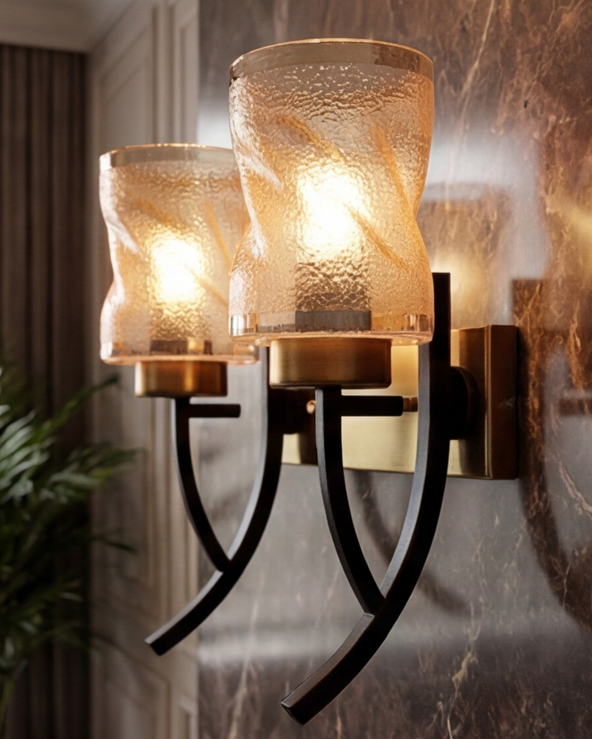 Double Glass Wall Light 