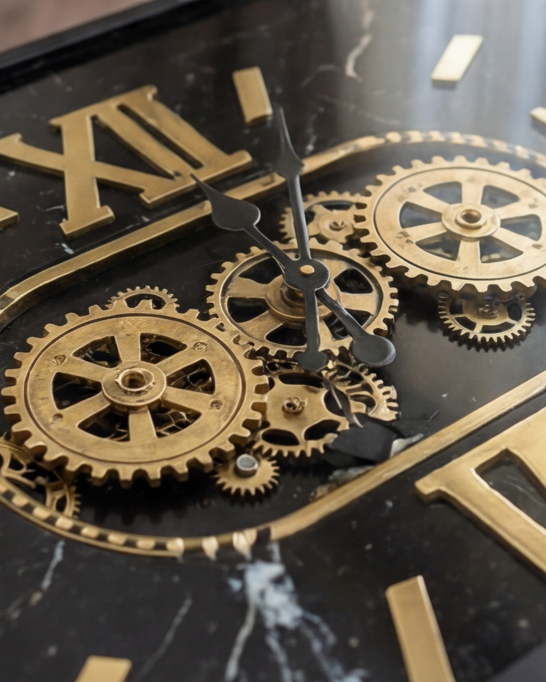 Roman Gear Clock Top Center Table 