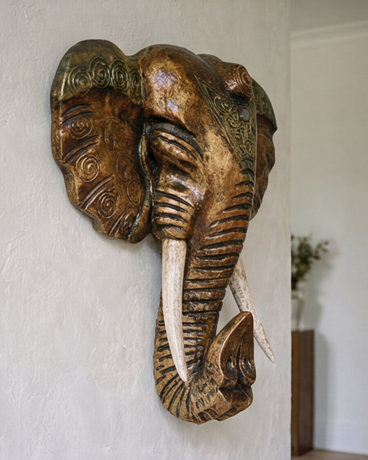 Royal Elephant Head Wall Mount 