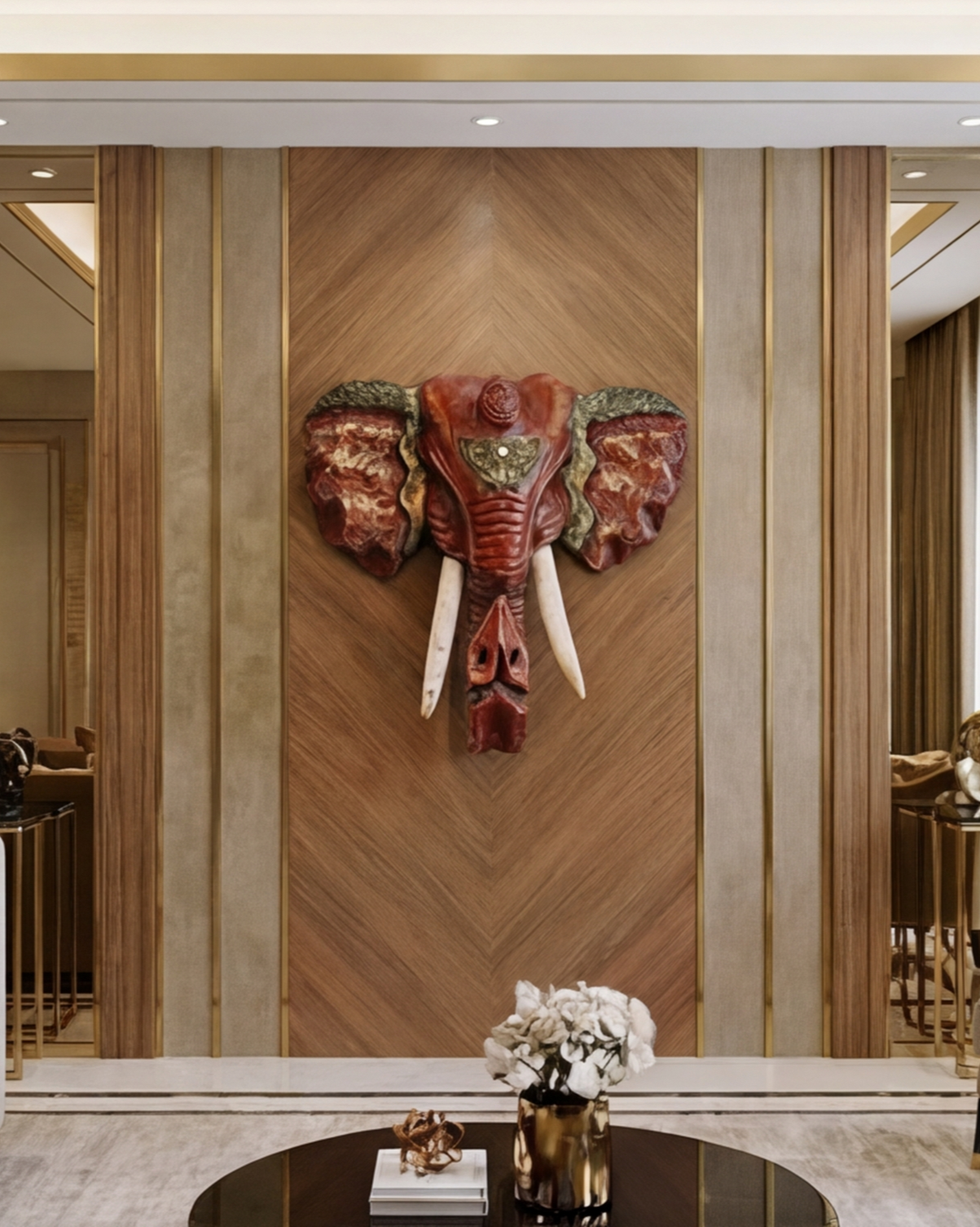 Royal Elephant Head Wall Mount 