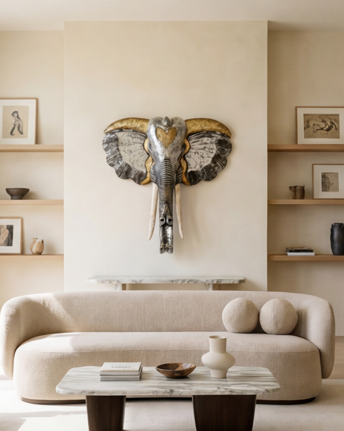 Royal Elephant Head Wall Mount