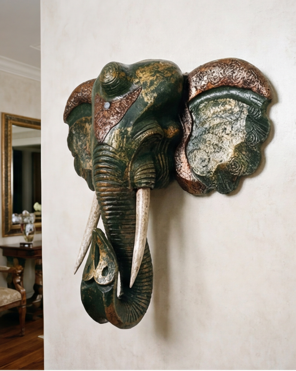 Royal Elephant Head Wall Mount 