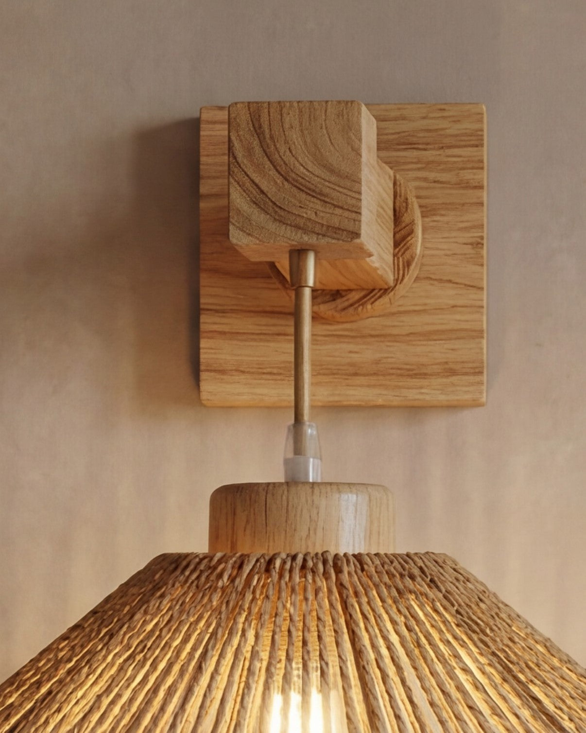 Woven Cane Wall Sconce 