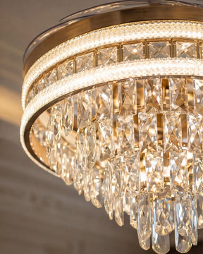 Luxury retractable ceiling fan with crystal detailing 