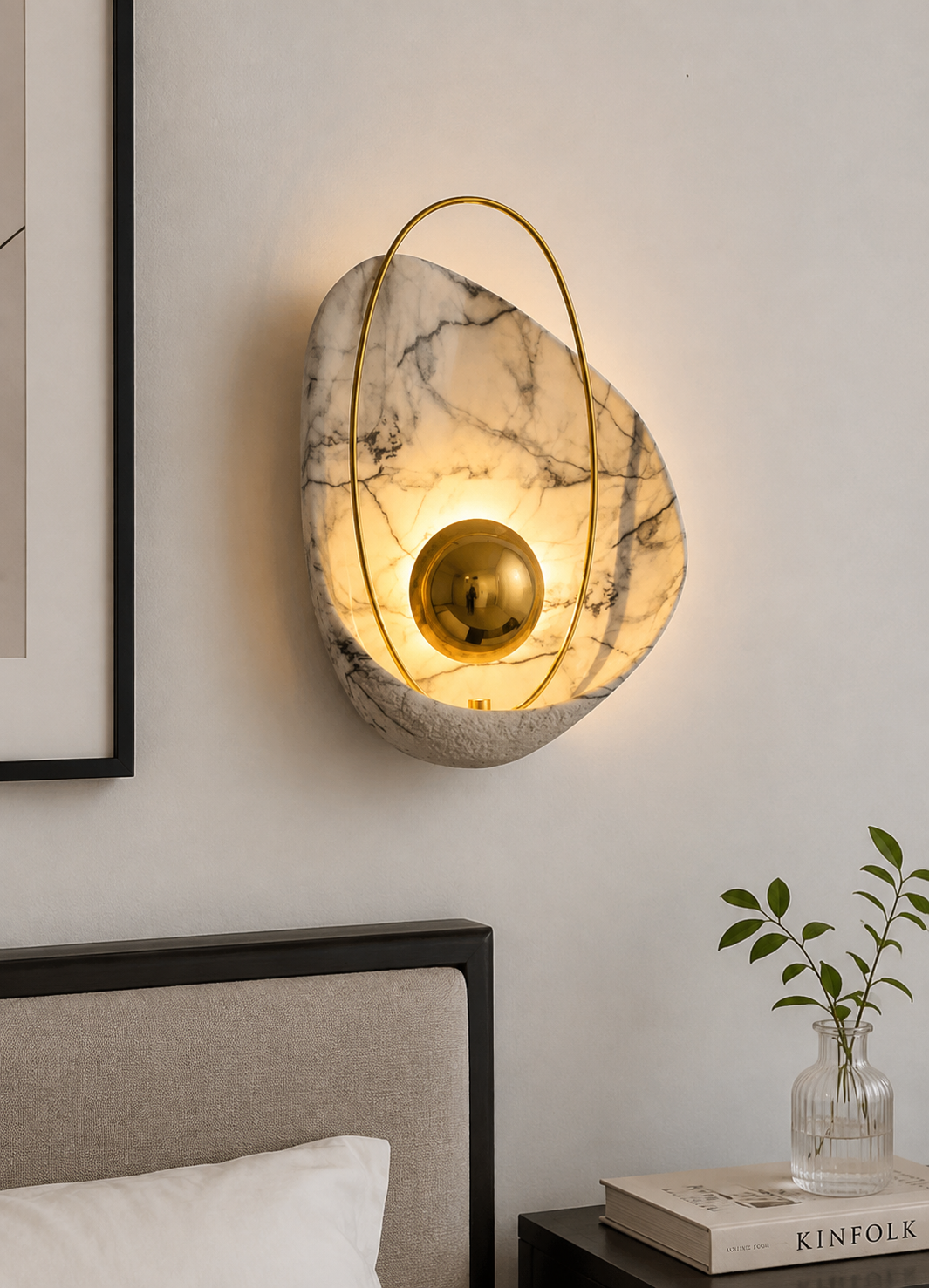 Aurelia Marble Halo Wall Sconce