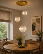Faceted Crystal Globe Pendant Light