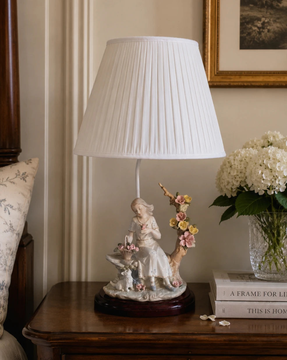 Springtime Reverie Lady Figurine Lamp 
