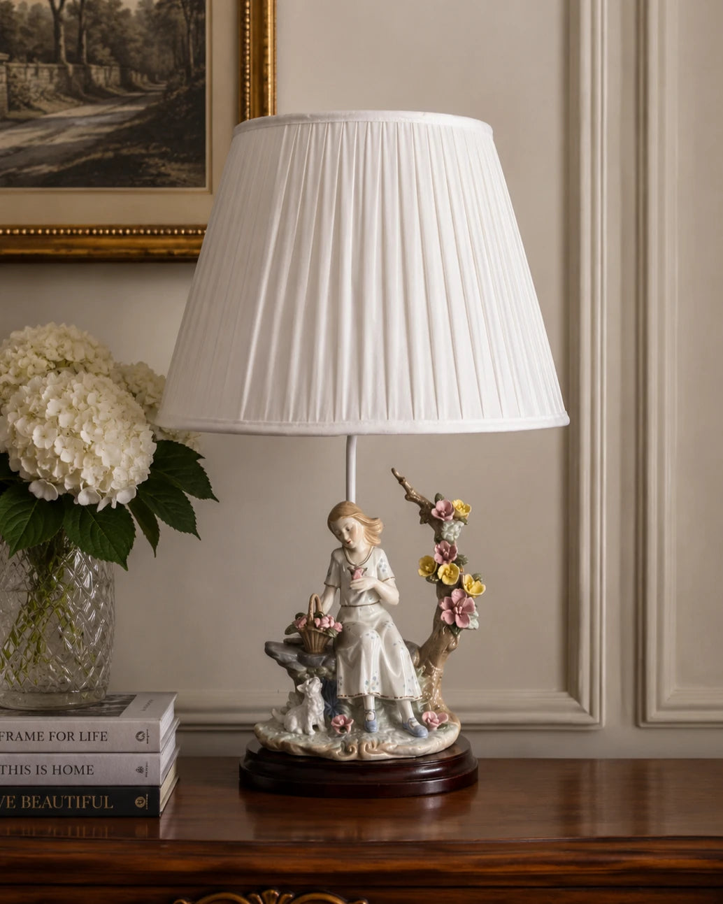 Springtime Reverie Lady Figurine Lamp 