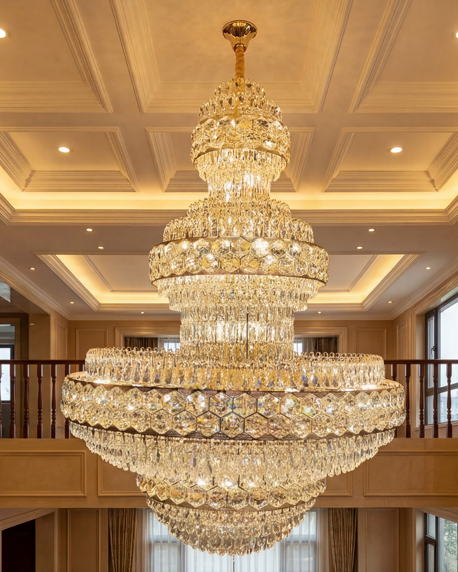 Regalia Crystal Tier Double Height Chandelier 