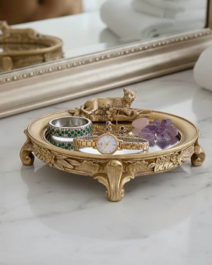 Leopard Glass Vanity Tray 