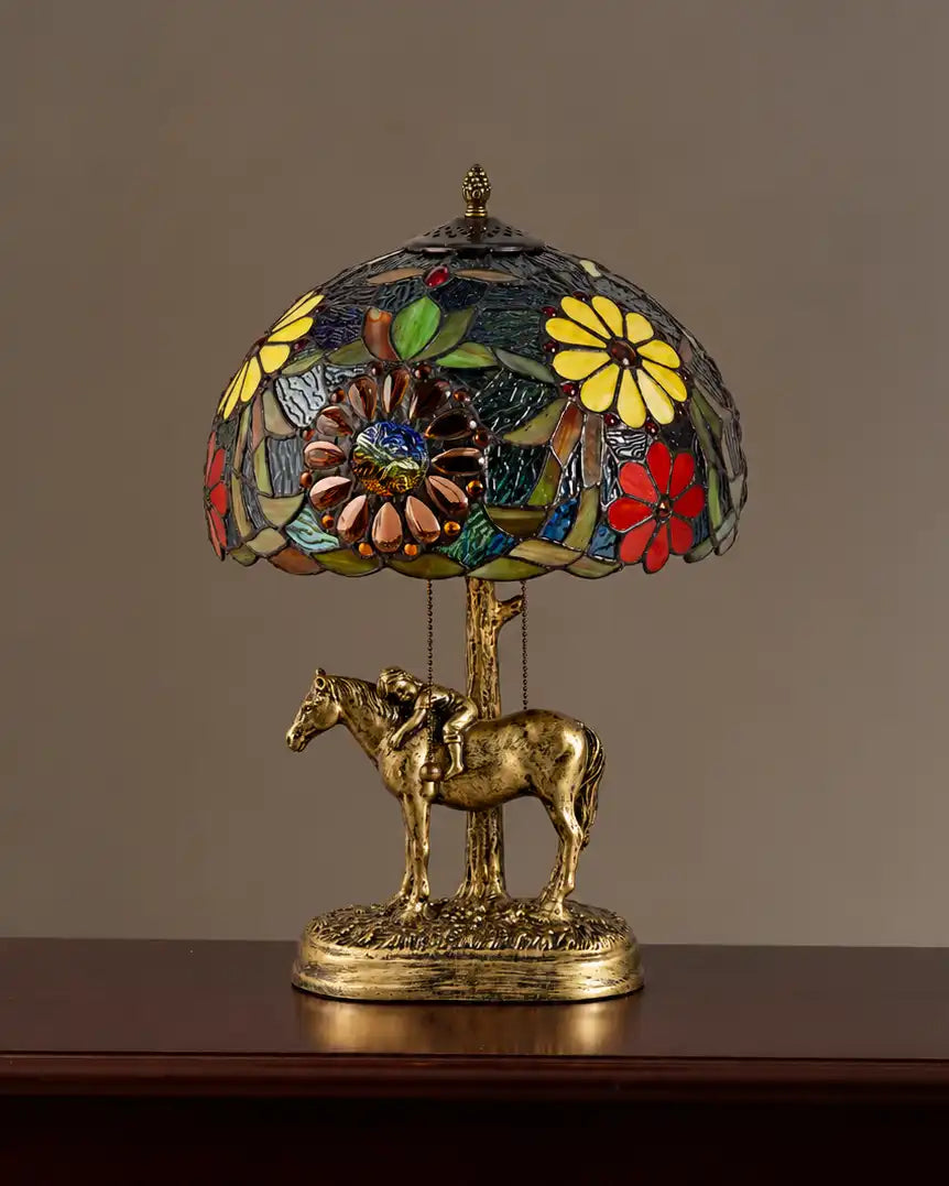 Horse Rider Tiffany Table Lamp