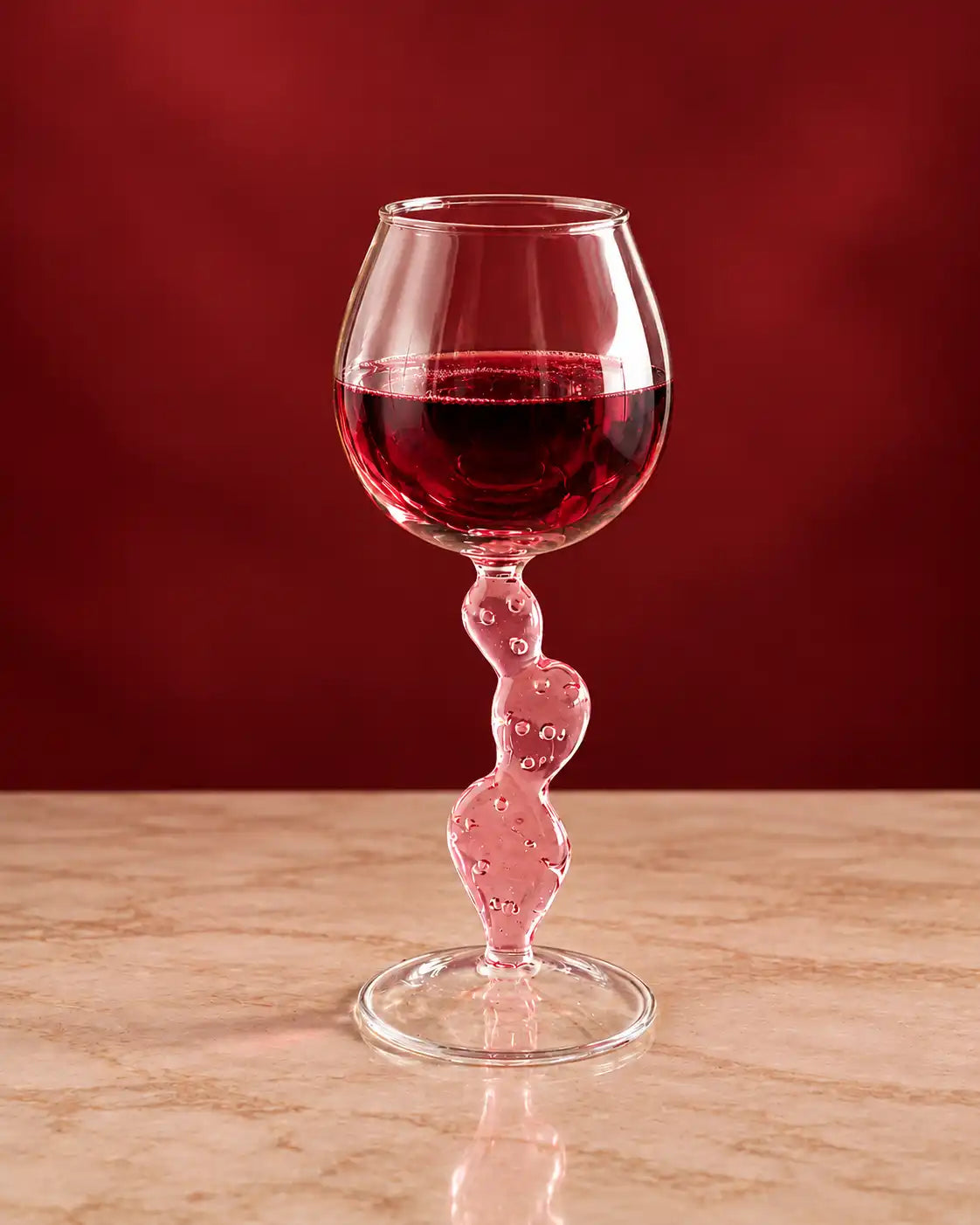 Blush Twist Stem Wine Glass