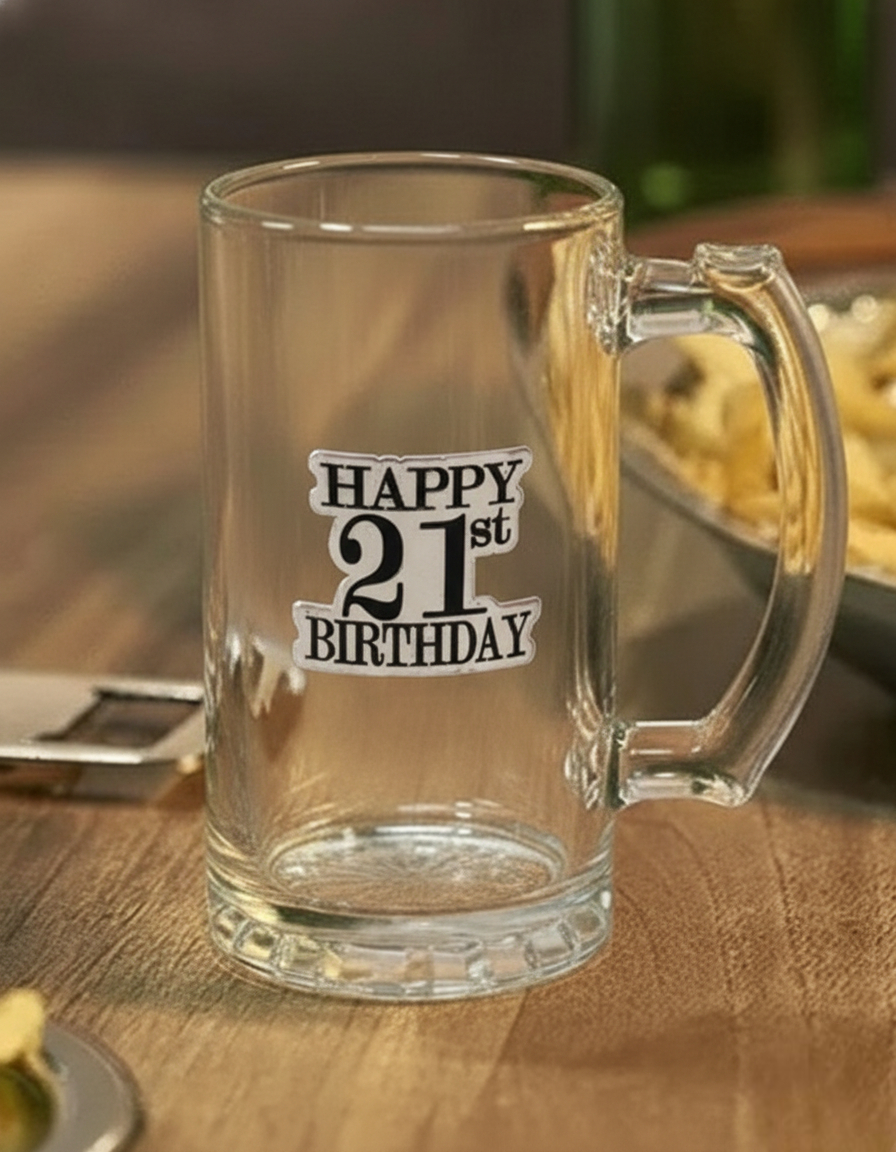 Happy 21st Birthday Beer Mug - Set Of 2 