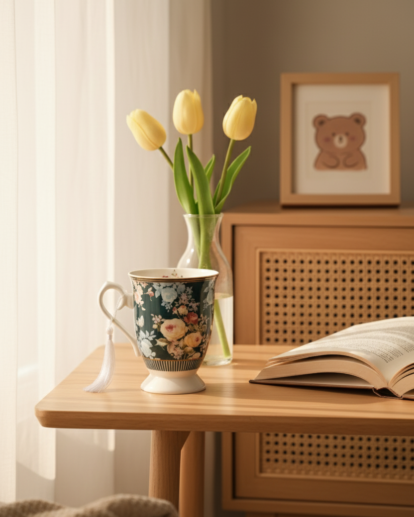 Midnight Bloom Coffee Mug - Set Of 2 