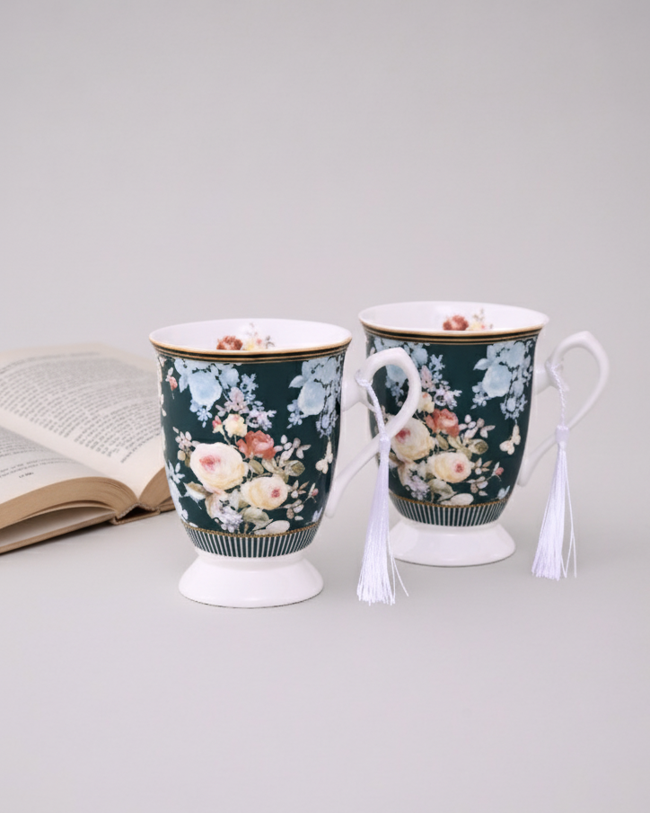Midnight Bloom Coffee Mug - Set Of 2 