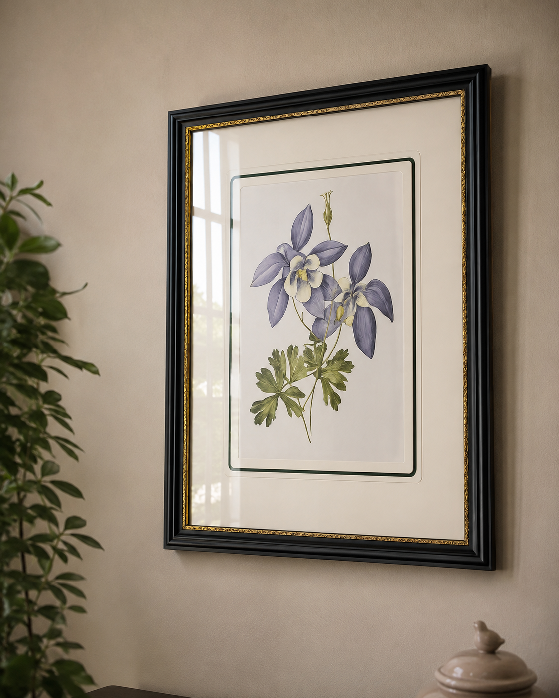 Blue Columbine Flowers Print "24x30" Inches