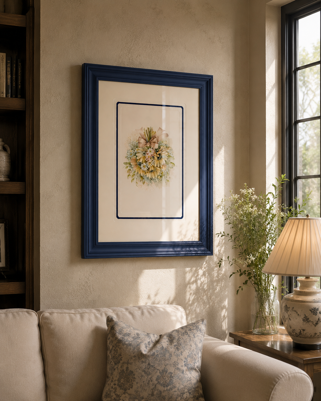 Blooms in Harmony: Enchanting Bouquet Print "24x30" Inches