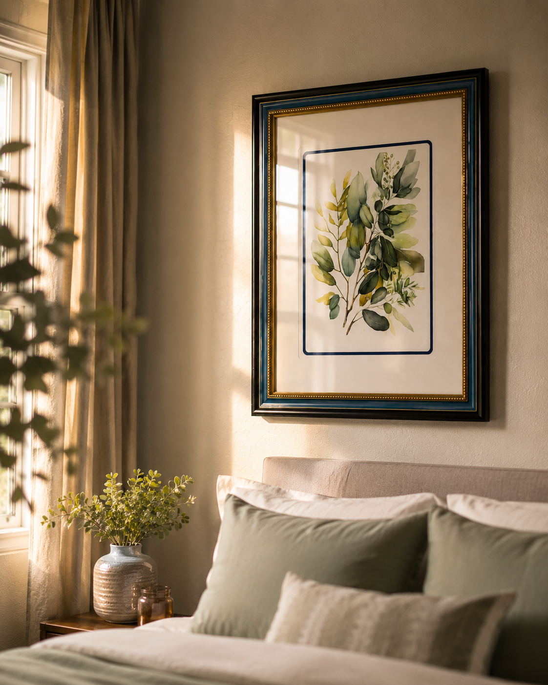 green eucalyptus leaves Print "24x30" Inches 