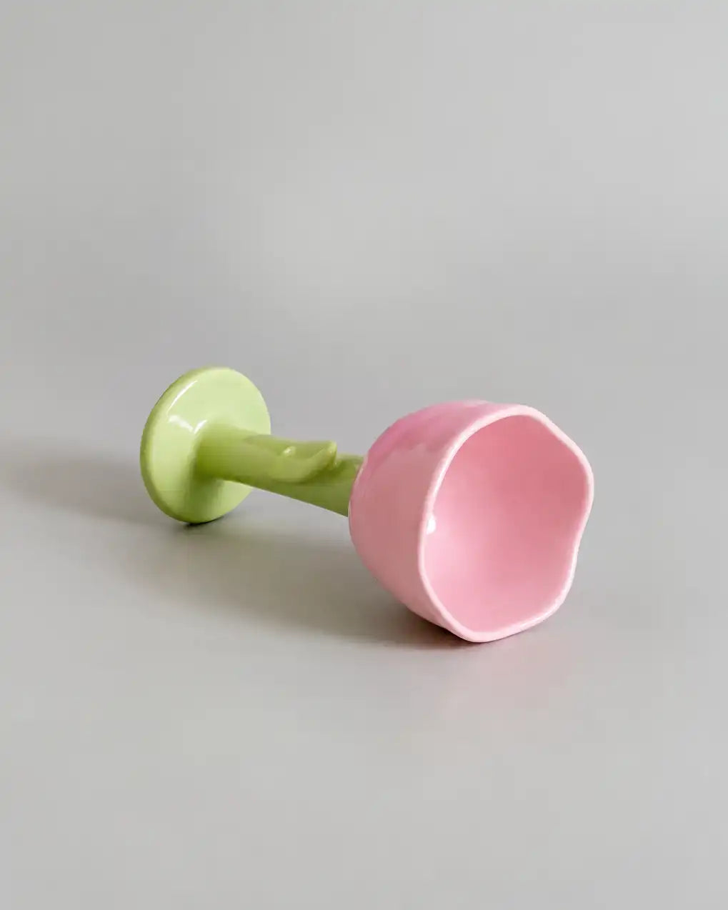 Sunny Tulip Ceramic Dessert Bowl - Pink