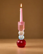 Roselle Crystal Sphere Candle Holder - Small