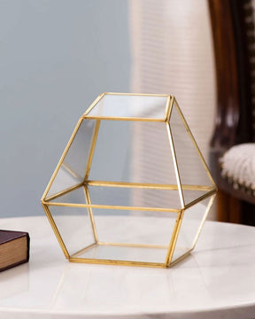 Prisma Gold Glass Terrarium - The Decor Kart 