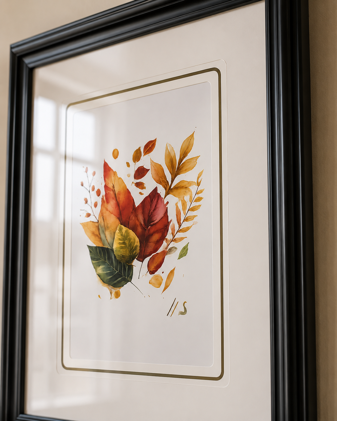 Falling Colors: Autumn Leaves' Symphony Print "24x30" Inches
