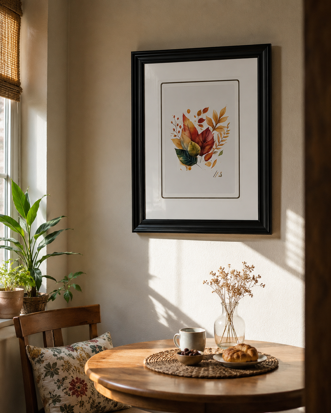 Falling Colors: Autumn Leaves' Symphony Print "24x30" Inches 