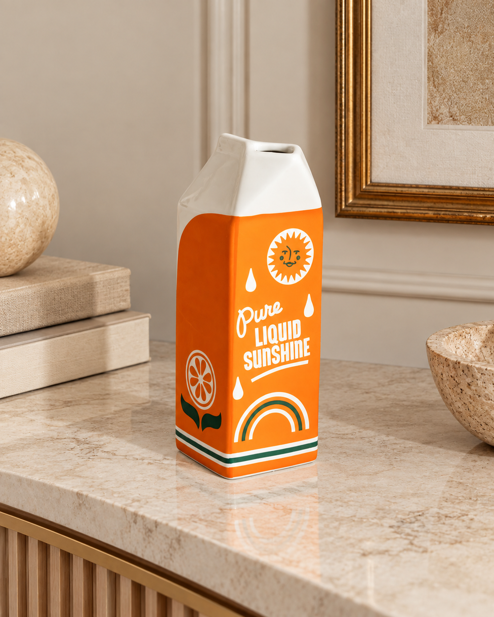Pure Liquid Sunshine Ceramic Carton Vase