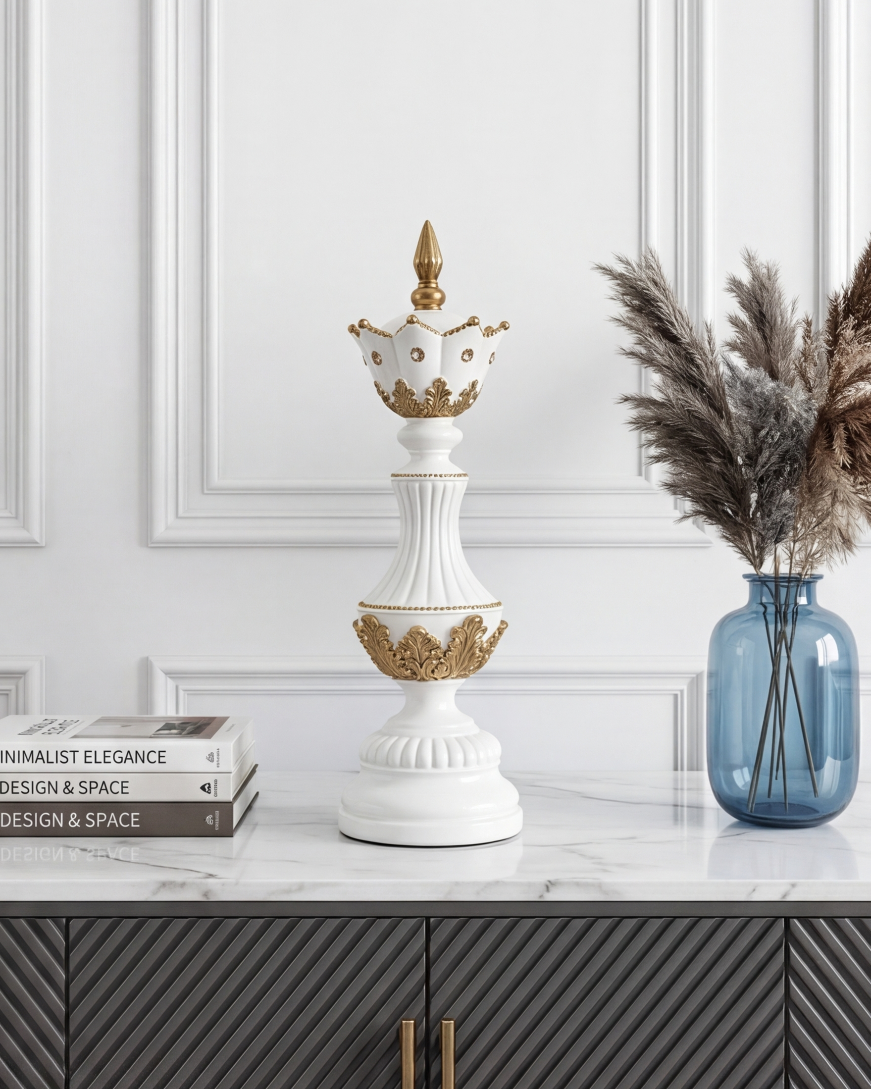Imperial Crown Decorative Chess Queen - White 