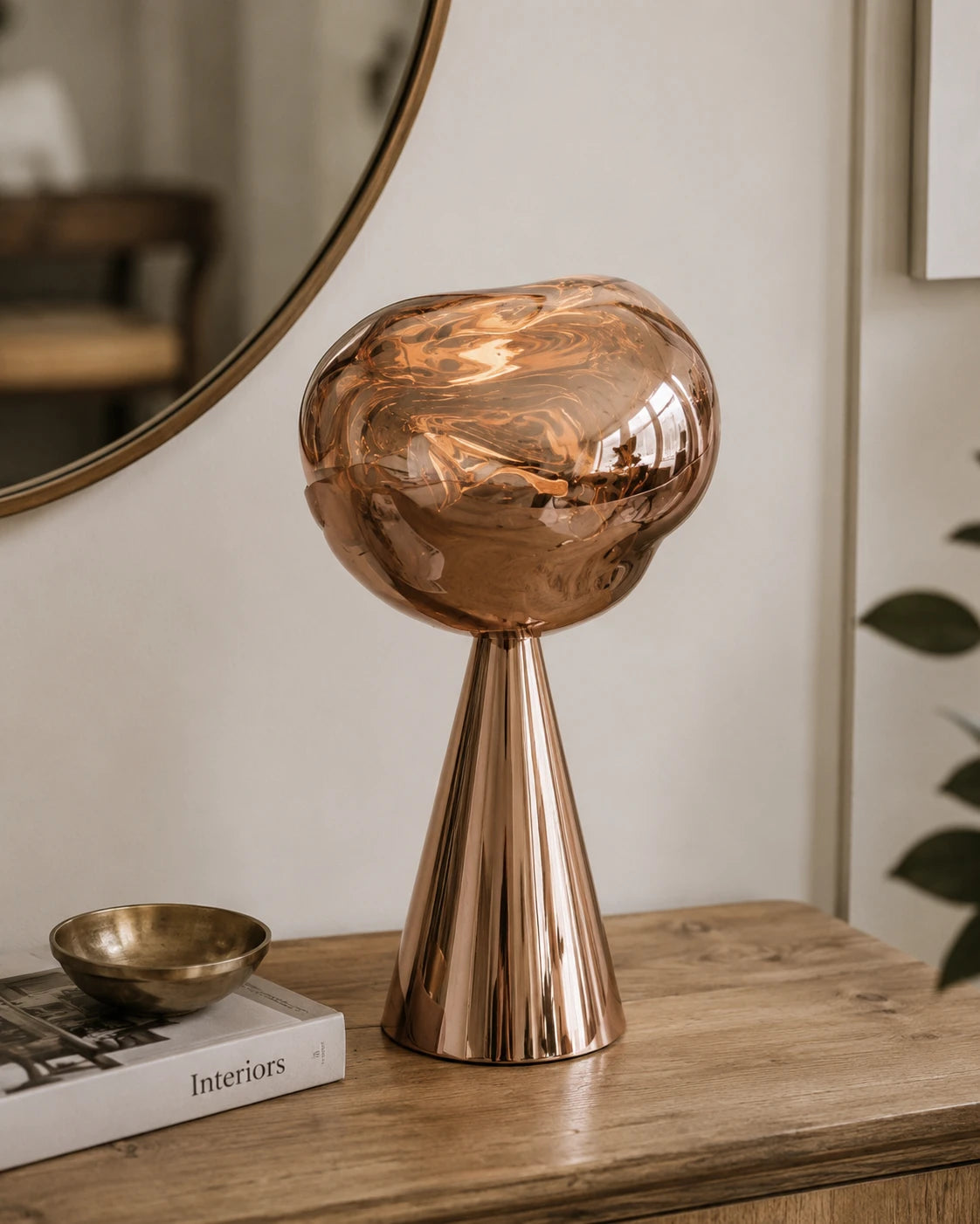 Cone Lava Table Lamp - Rose Gold 
