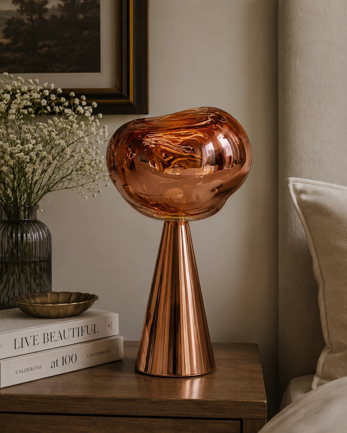 Cone Lava Table Lamp - Rose Gold 