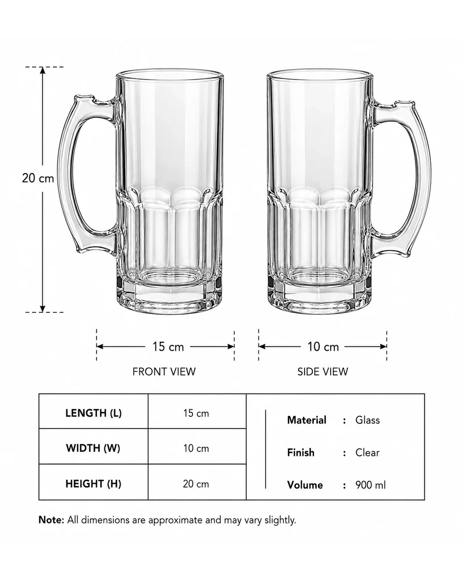 Clear Glass Beer Mug 