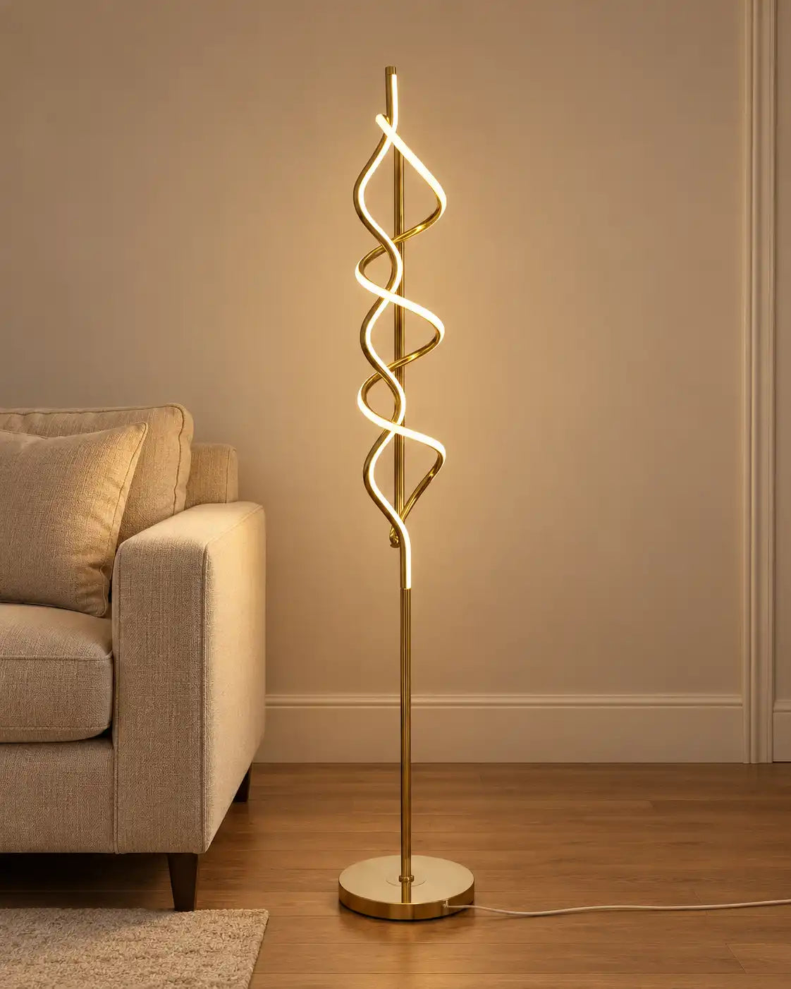 Double Helix Serpentine Floor Lamp
