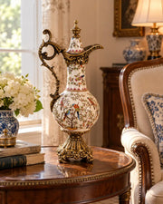 'Imperial Aviary' Victorian Ornamental Lidded Vase