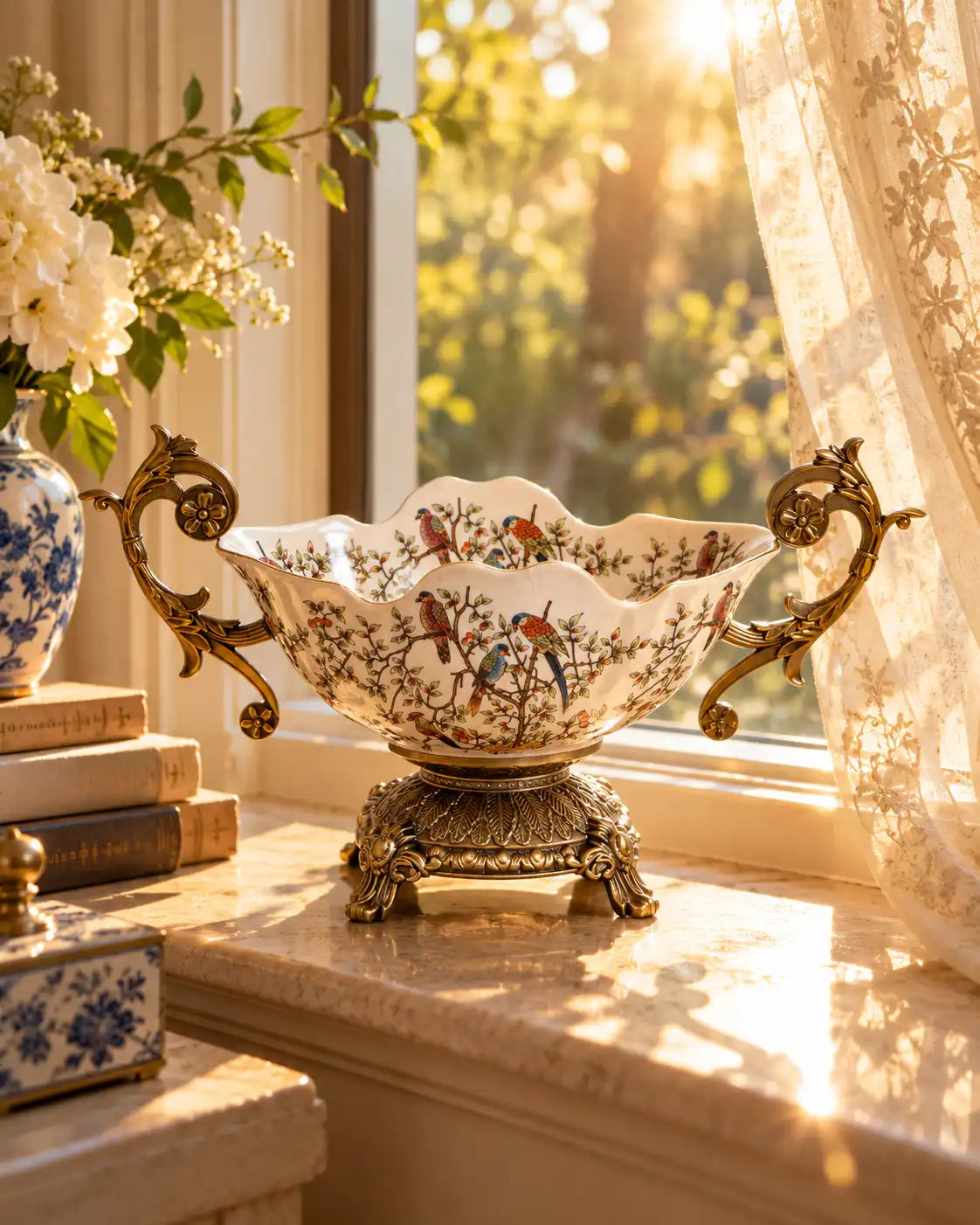 'Imperial Aviary' Victorian Ornamental Decoratiev Bowl