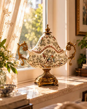 'Imperial Aviary' Victorian Ornamental Lidded Vase