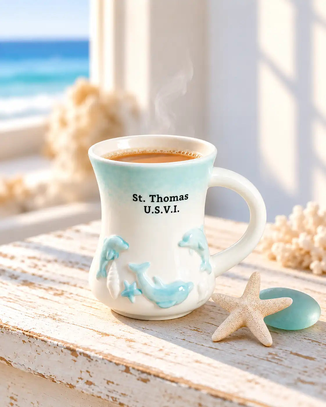 'St. Thomas U.S.V.I.' Leaping Dolphin Ceramic Mug