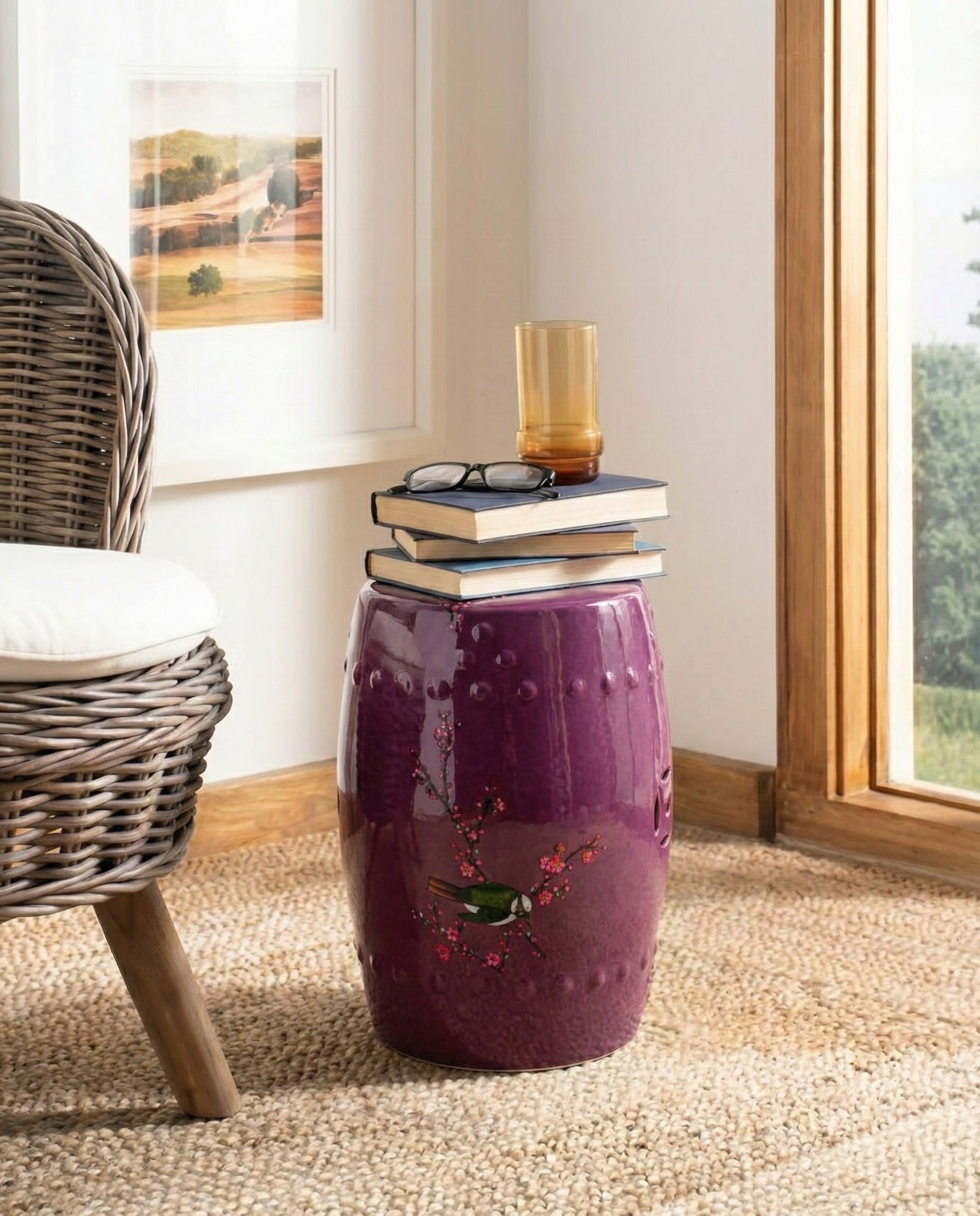 Plum Blossom Bird Garden Stool 