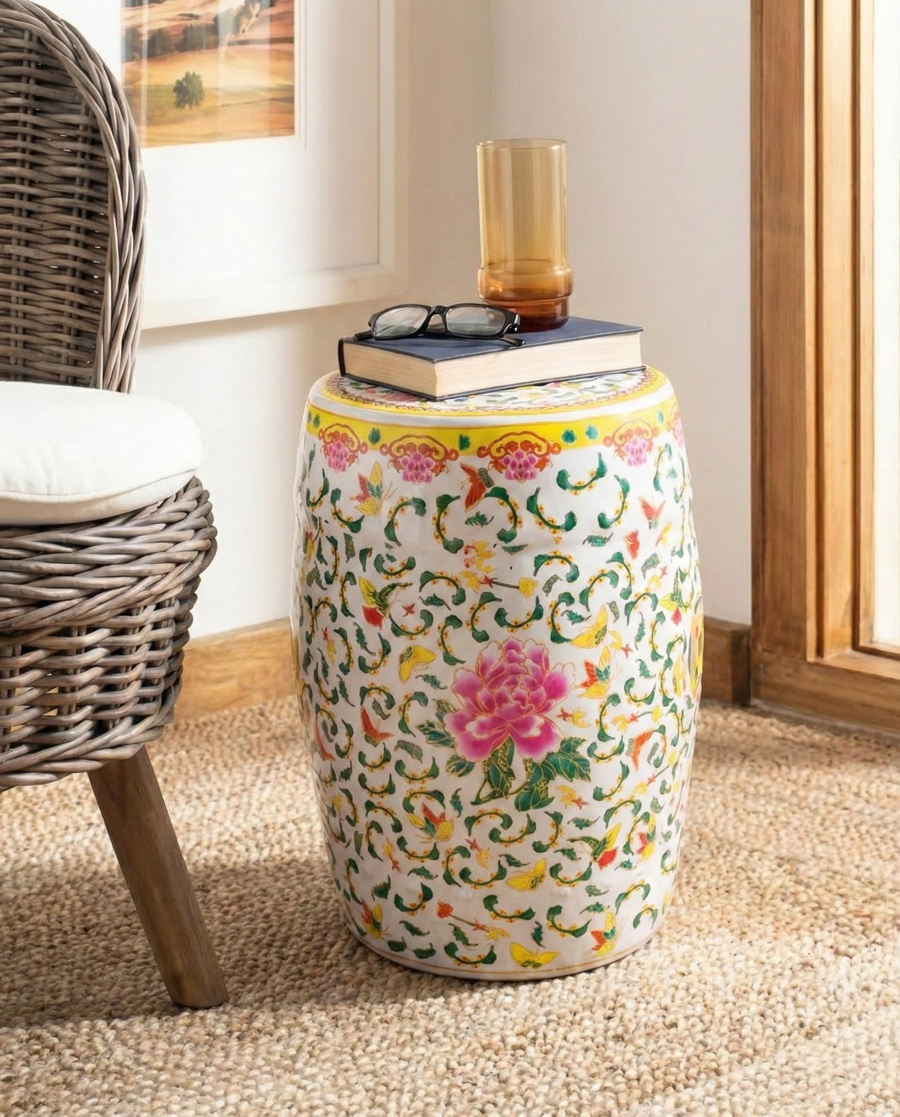 Floral Harmony Garden Stool 