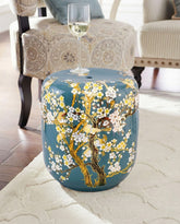 Sakura Blossom Garden Stool - Teal Green 