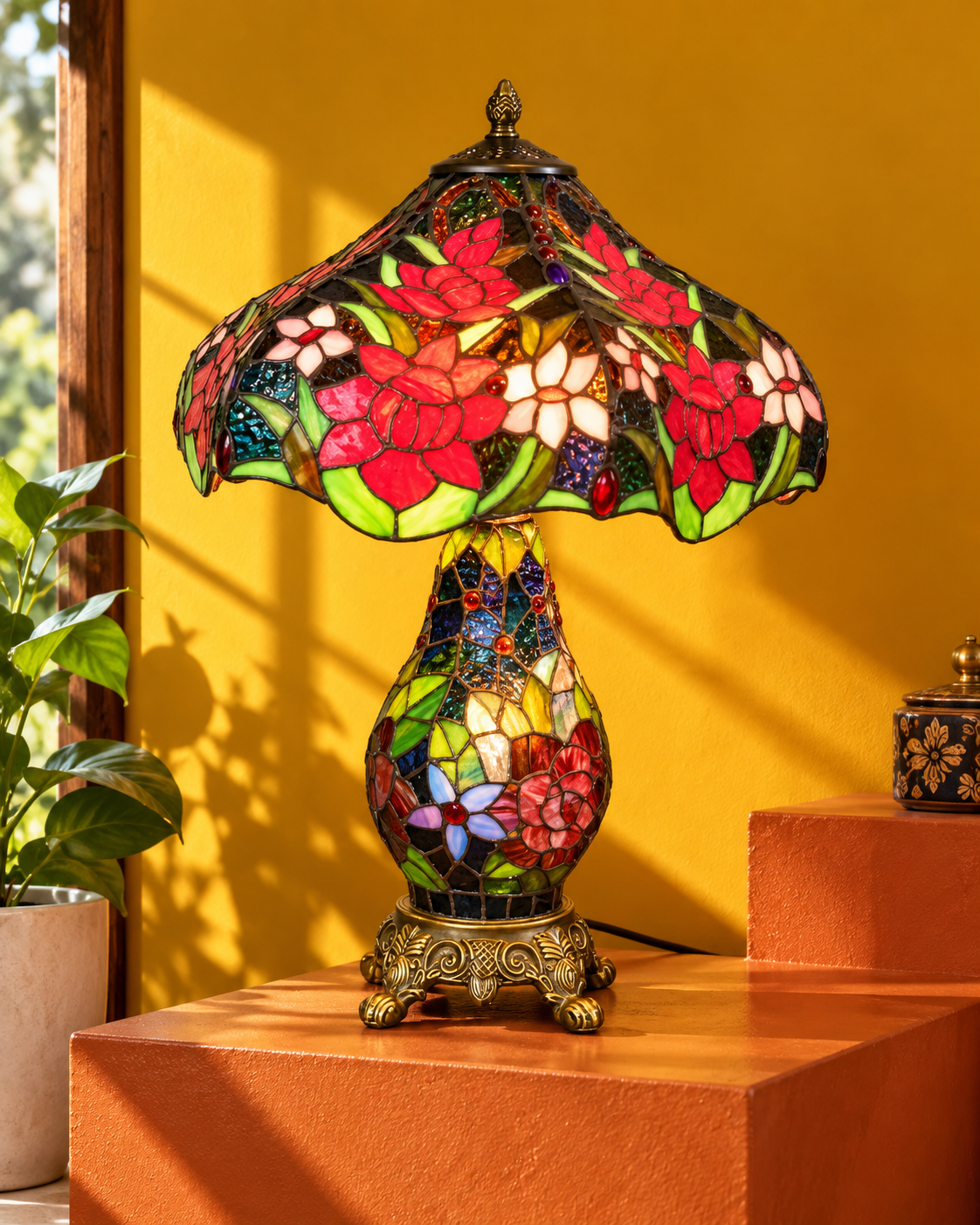 Floral Mosaic Tiffany Table Lamp – The Decor Kart