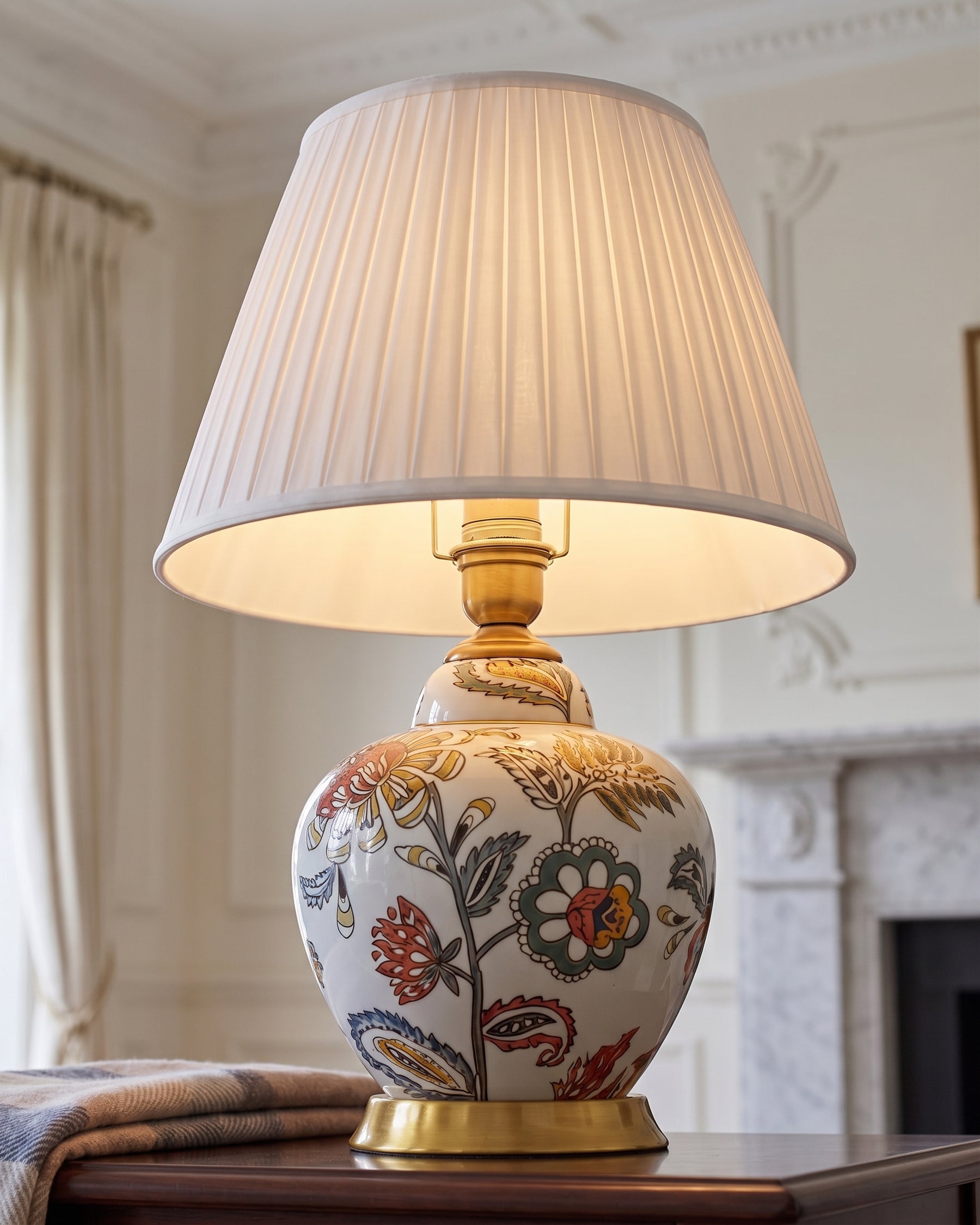 Floral Ceramic Table Lamp 