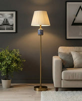 Blue Teardrop Floor Lamp 