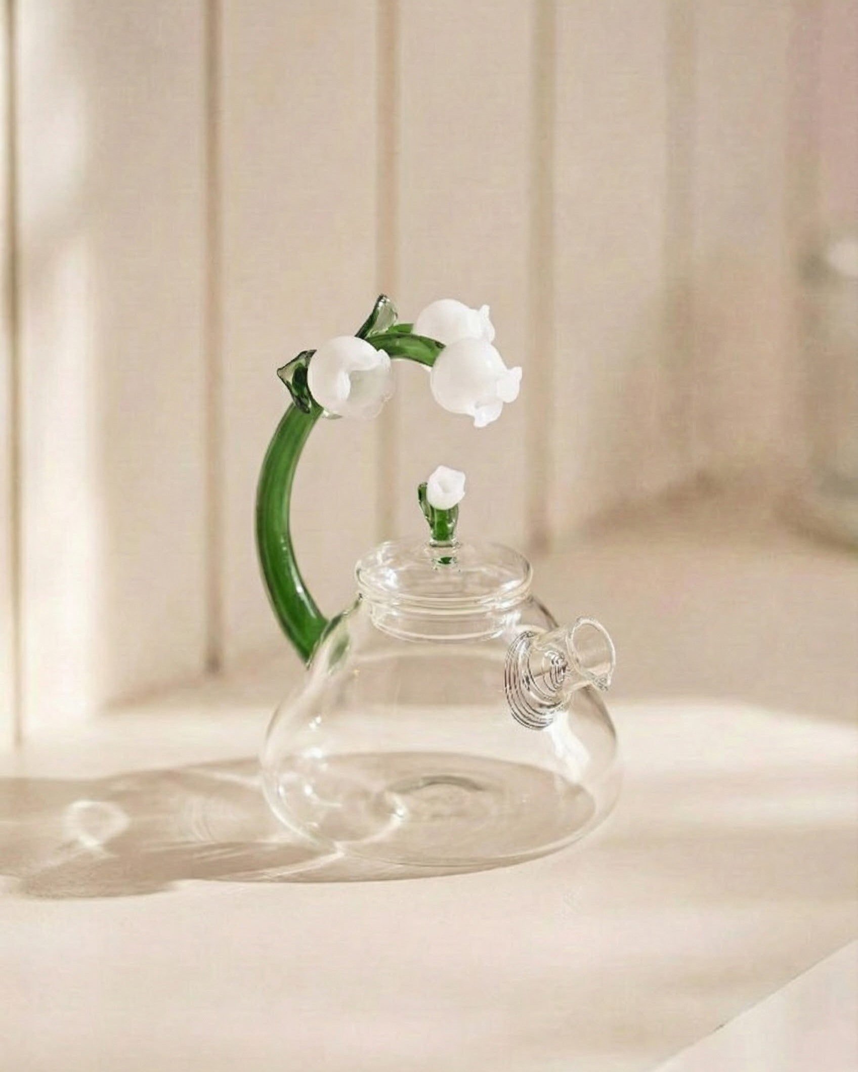Lily Bloom Glass Teapot 
