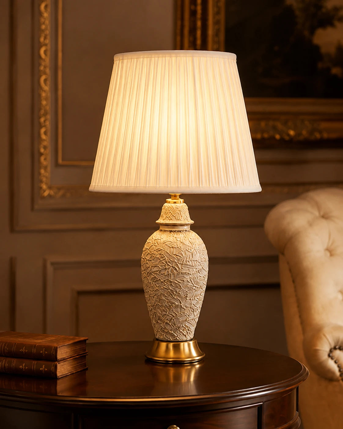Textured Ivory Table Lamp 