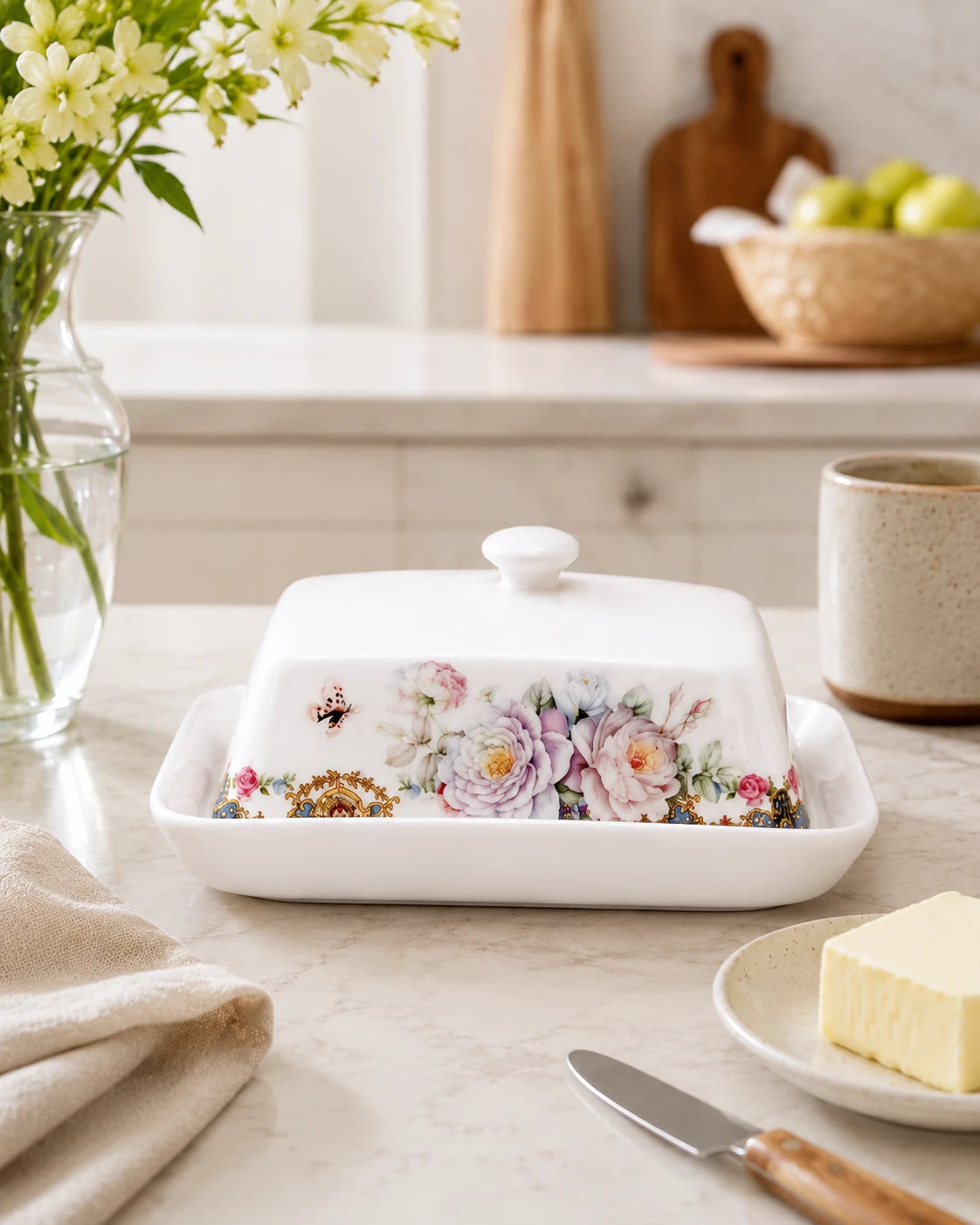 Butterfly Blossom Butter Dish 